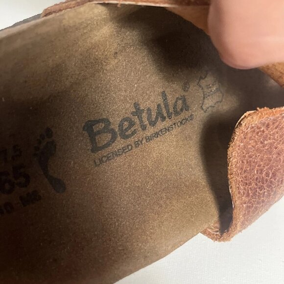 Birkenstock Betula Madrid Size 7.5 EUR 41 Studded Buckle Brown Leather Sandals - Picture 8 of 8